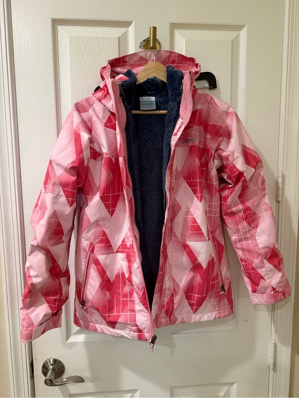 Columbia Kids Pink Geometric Waterproof Jacket